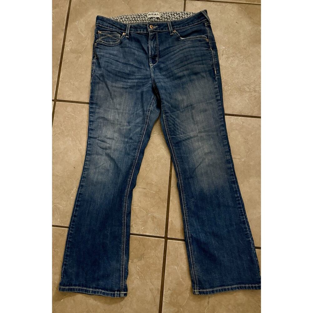 Ariat Real HR Dorothy Jeans Womens 33S Bootcut Dark Wash Western Stretch